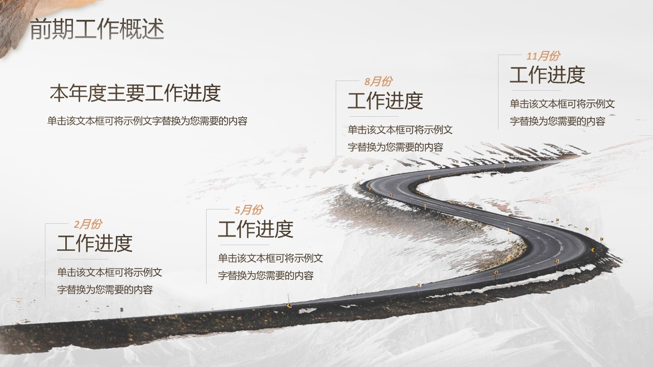 前期工作概述与要点PPT模板免费下载