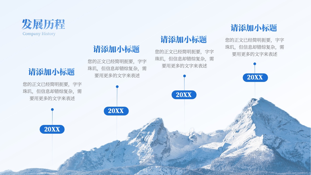 公司历史发展阶段与信息细化PPT模板免费下载