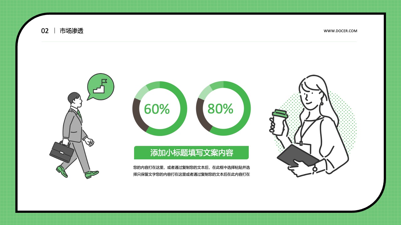 市场渗透率统计分析PPT模板免费下载