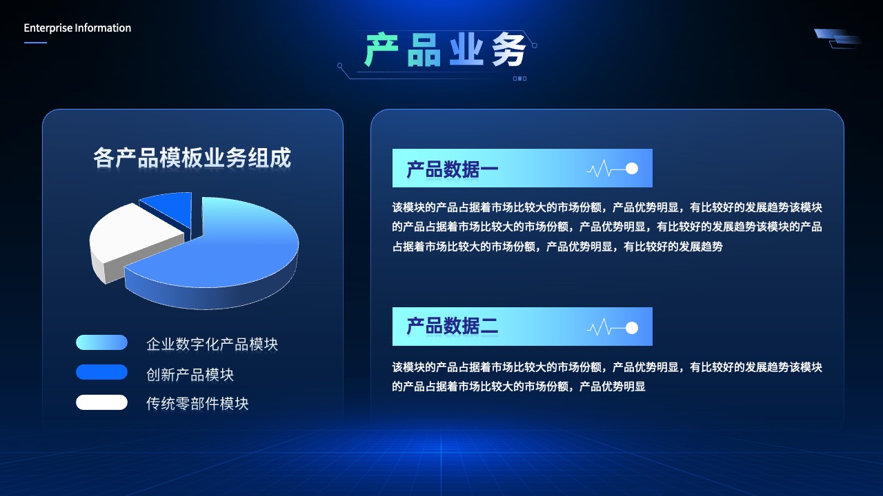 产品业务：企业产品线与市场表现PPT模板免费下载