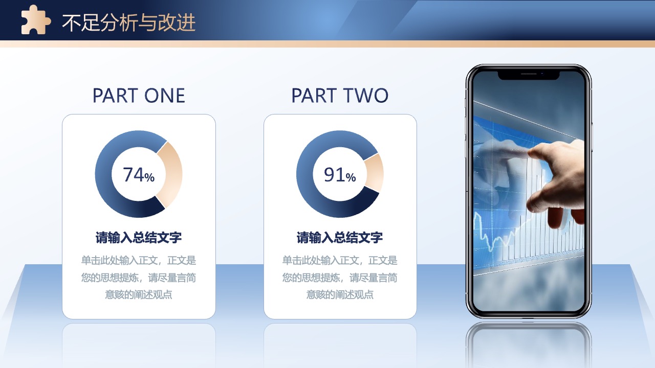 不足分析与改进：企业自我提升策略PPT模板免费下载