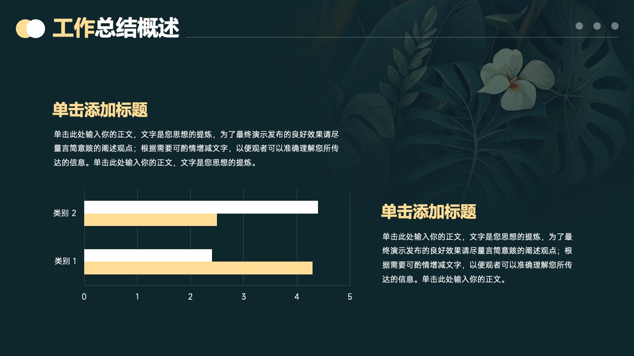 工作总结概述：标题与正文提炼PPT模板免费下载