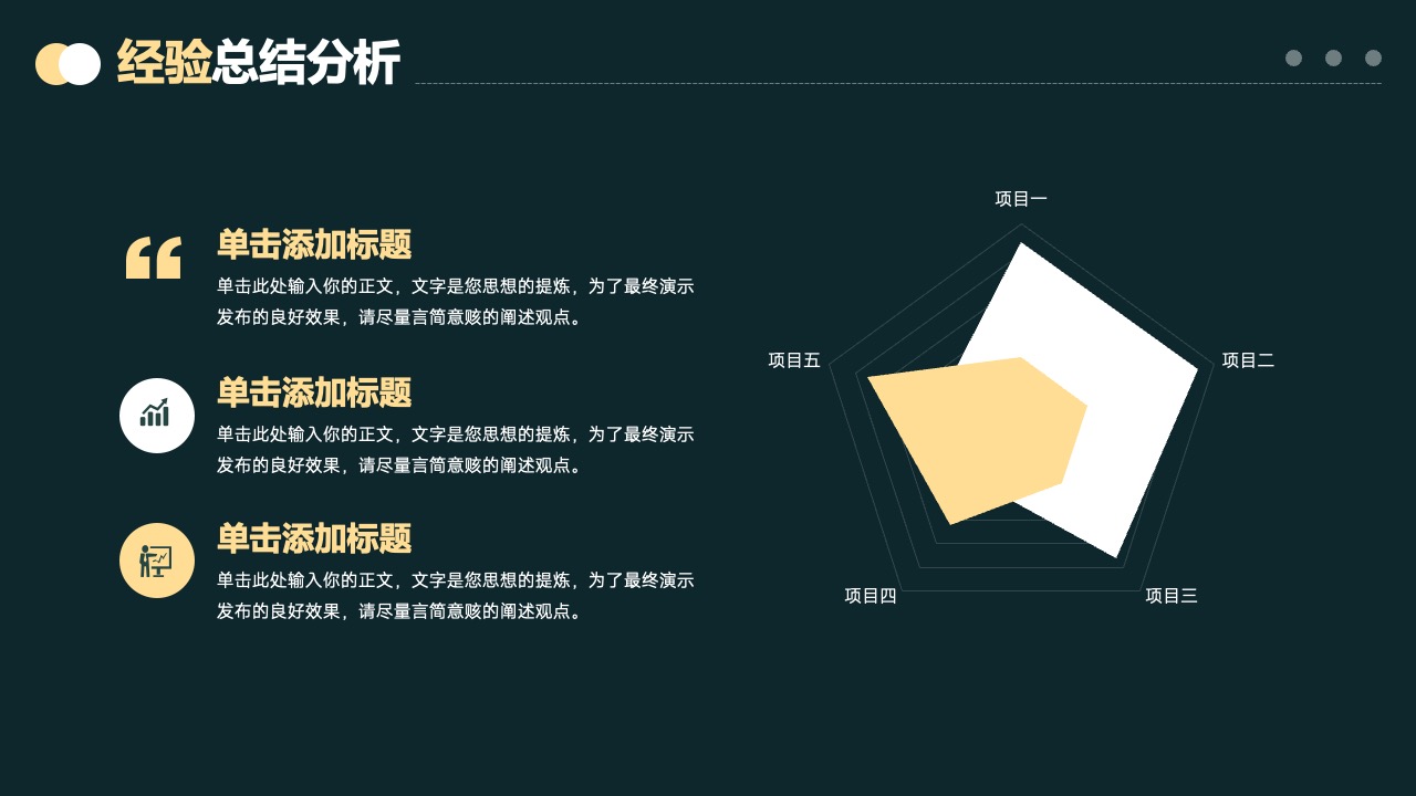 项目经验总结：多标题与正文提炼PPT模板免费下载