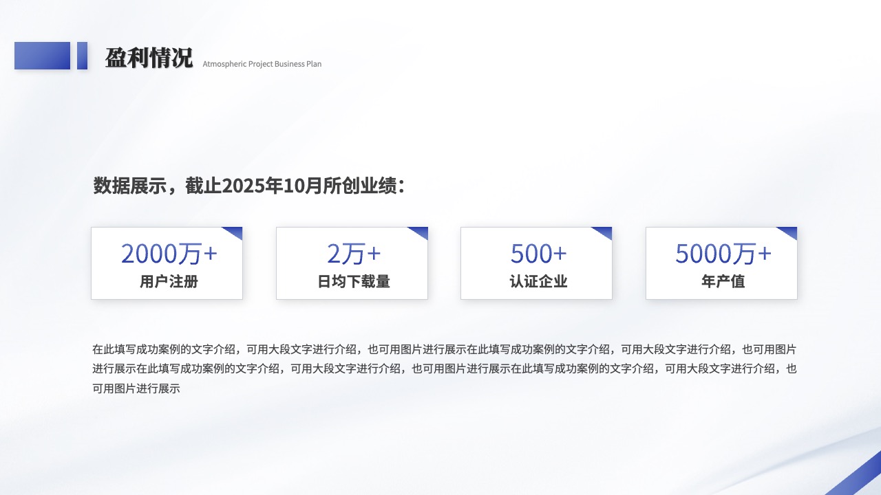 盈利情况与数据展示PPT模板免费下载