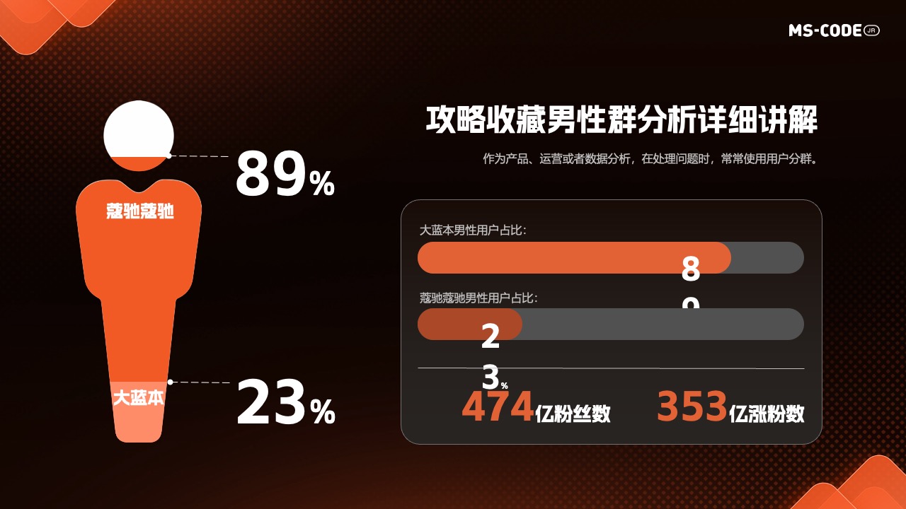 男性用户群分析：产品与运营策略PPT模板免费下载