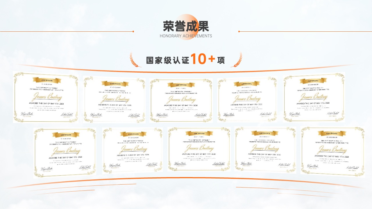 荣誉成果展示PPT模板免费下载