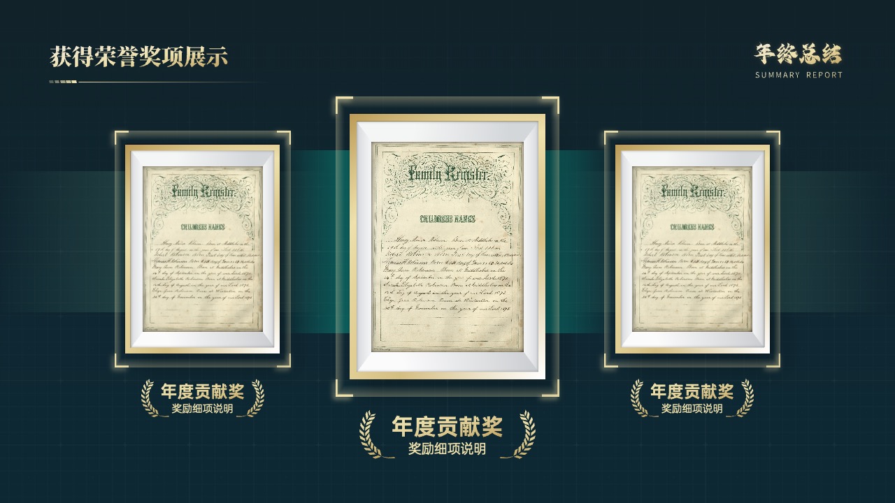 年度贡献奖展示PPT模板免费下载