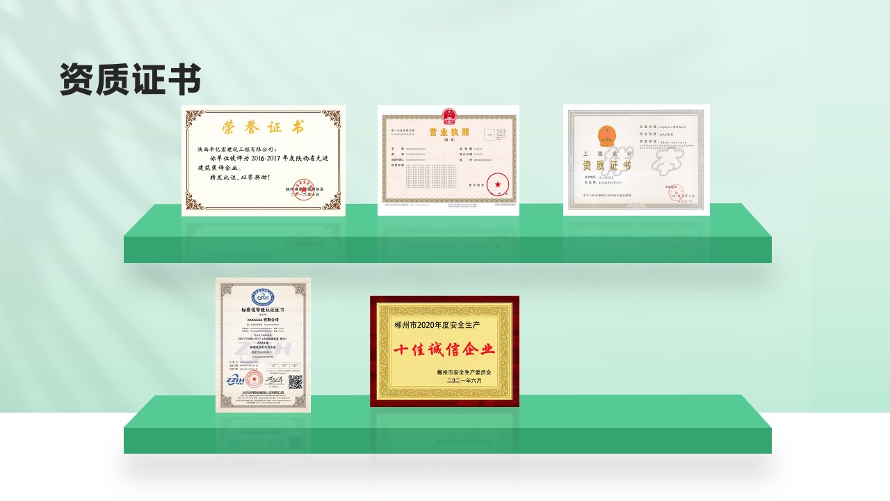 企业资质与荣誉证书PPT模板免费下载