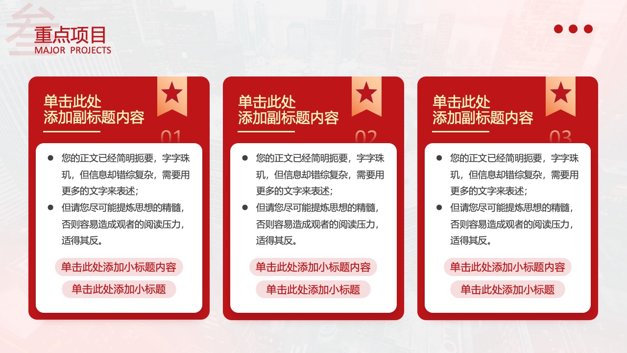 重点项目深度解析与副标题添加PPT模板免费下载