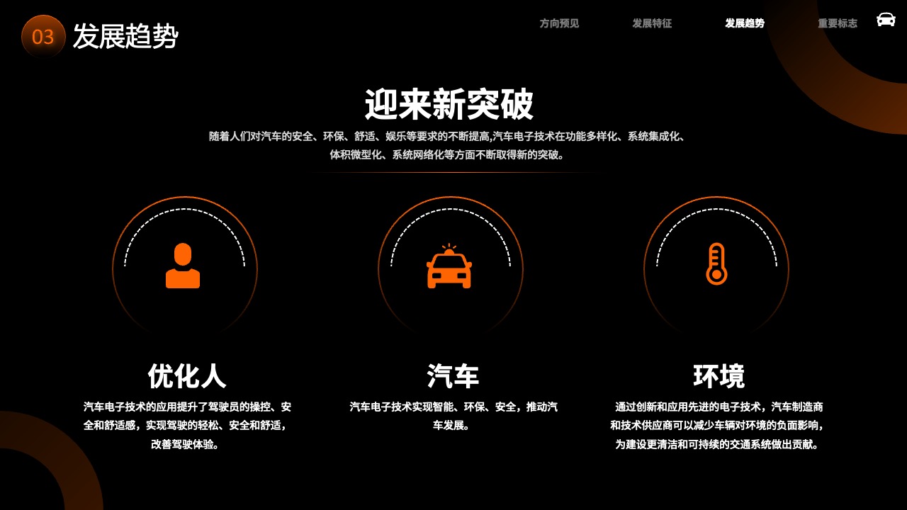 汽车电子技术：新突破与环境优化PPT模板免费下载