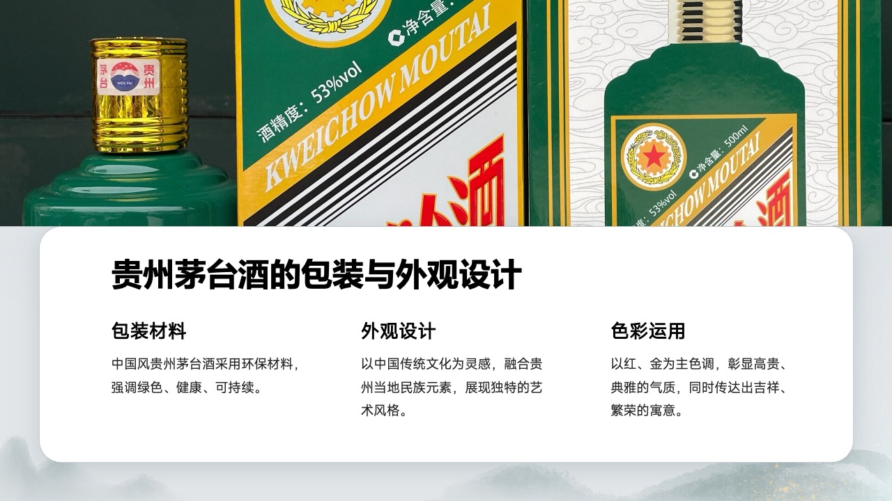 贵州茅台酒的环保包装与外观设计PPT模板免费下载