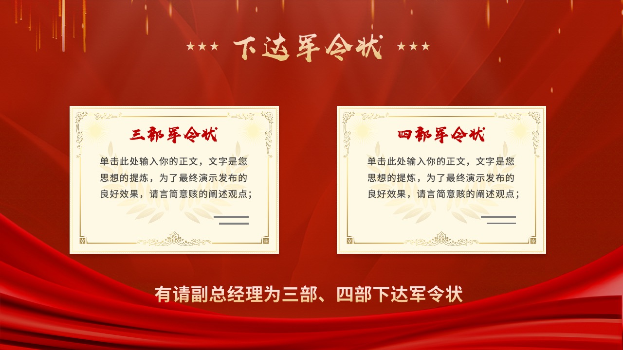 军令状下达与思想提炼PPT模板免费下载