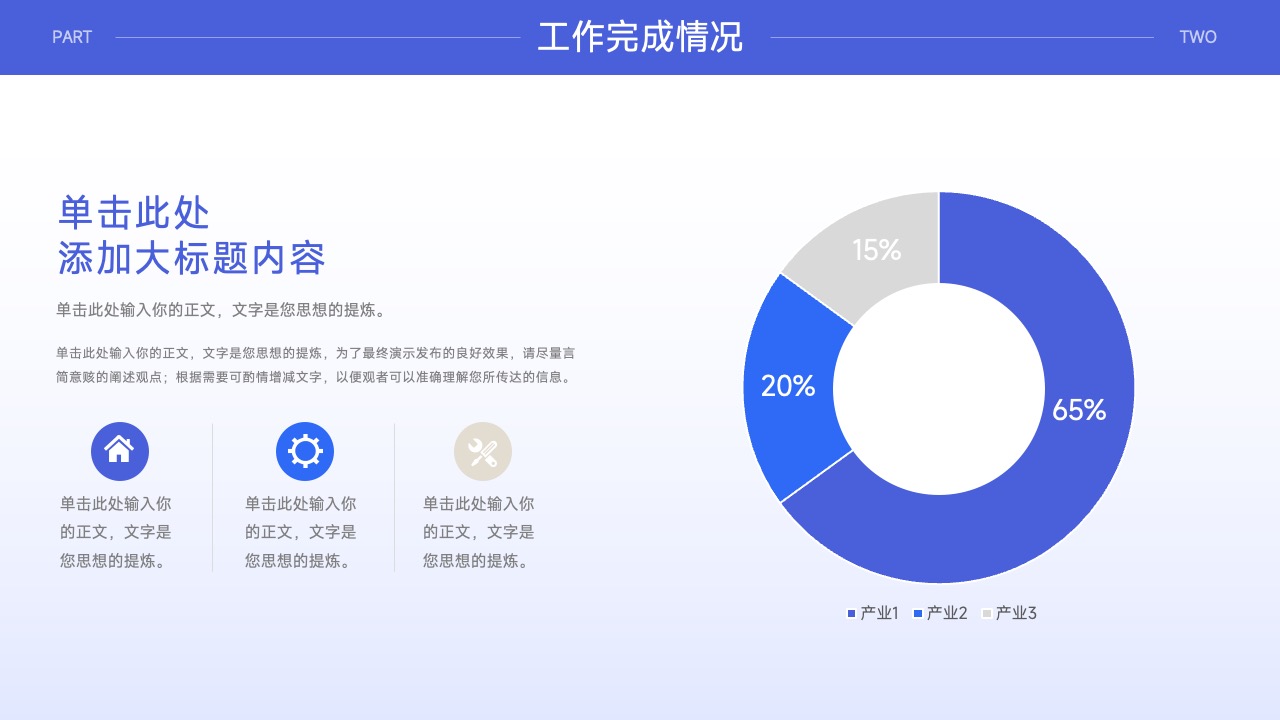 工作完成情况与产业分析PPT模板免费下载