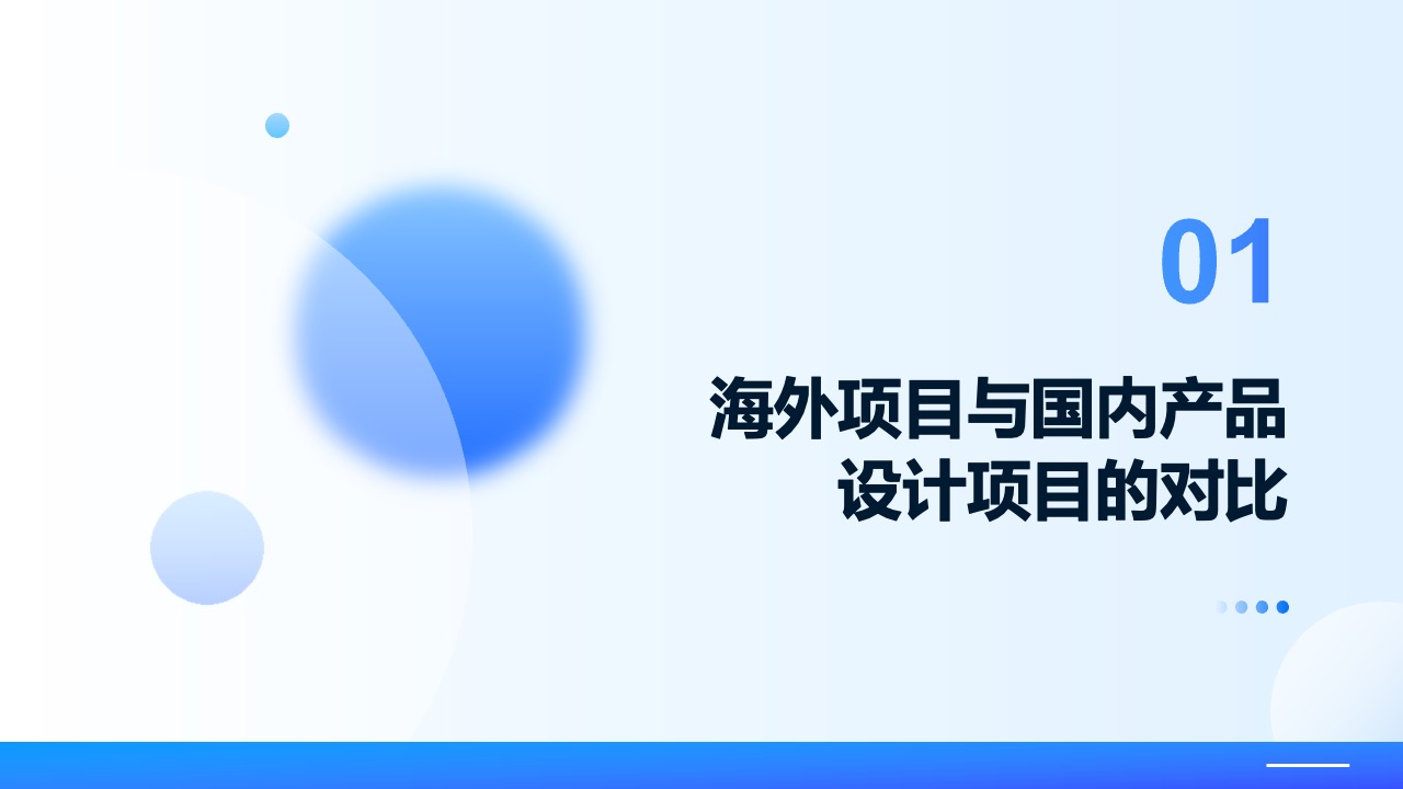 PPT模板  蓝色通用毛玻璃质感海外项目产品设计项目PPT模板免费下载