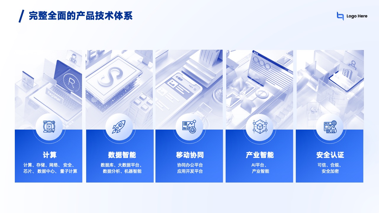 PPT模板  AI时代领先企业的云计算产品介绍PPT模板免费下载