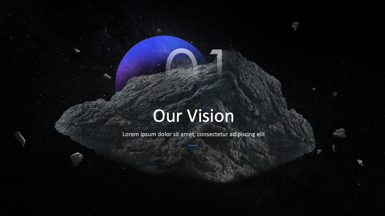 PPT模板  科技风创意星空宇宙主题星陨商务PPT模板免费下载