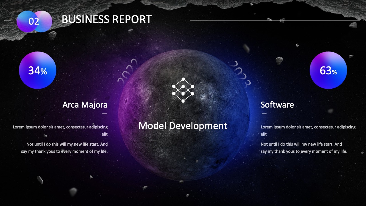 PPT模板  科技风创意星空宇宙主题星陨商务PPT模板免费下载