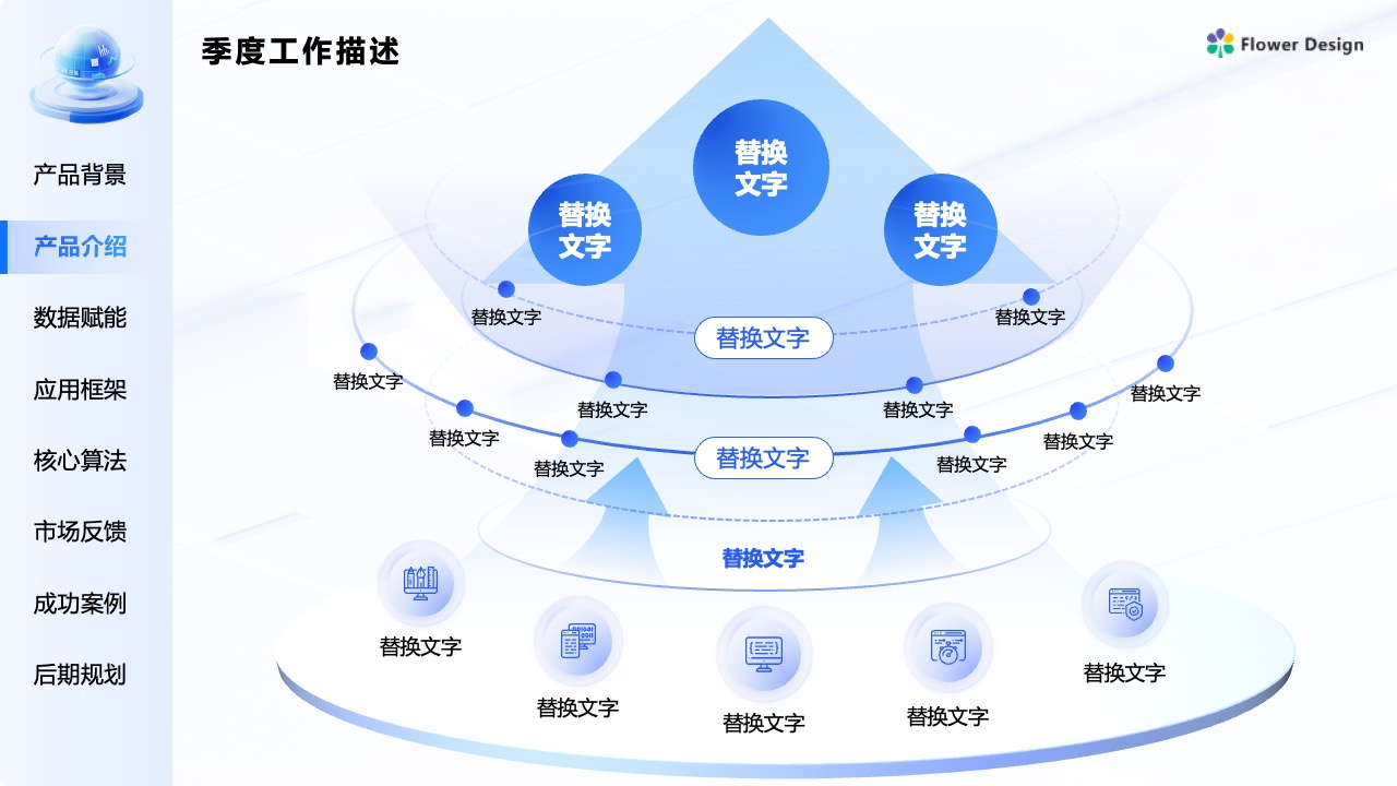 Flower Design PPT架构 PPT模板  企业大模型平台PPT模板免费下载