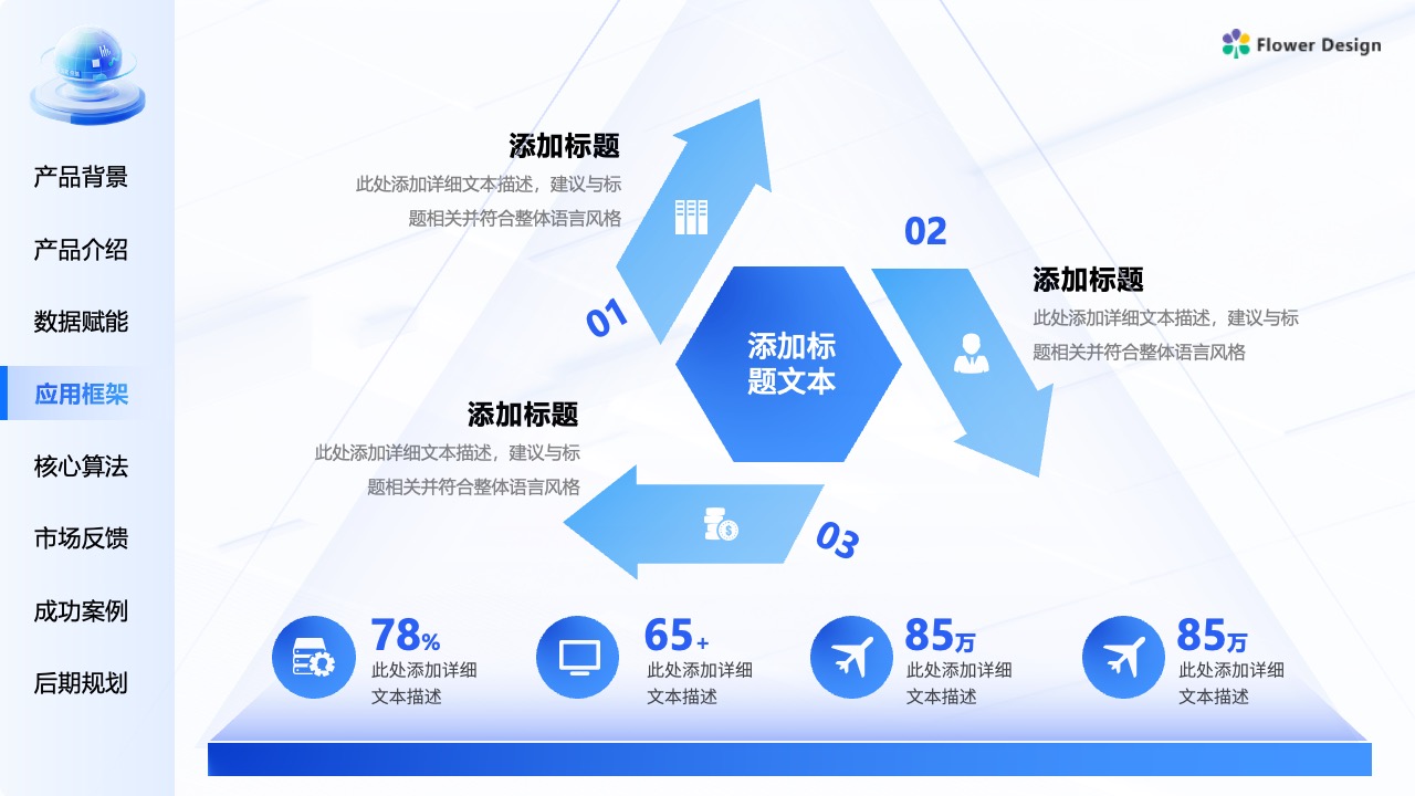 Flower Design PPT架构 PPT模板  企业大模型平台PPT模板免费下载