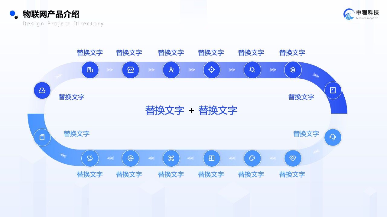 Flower Design PPT架构 PPT模板  企业物联网市场调研报告PPT模板免费下载