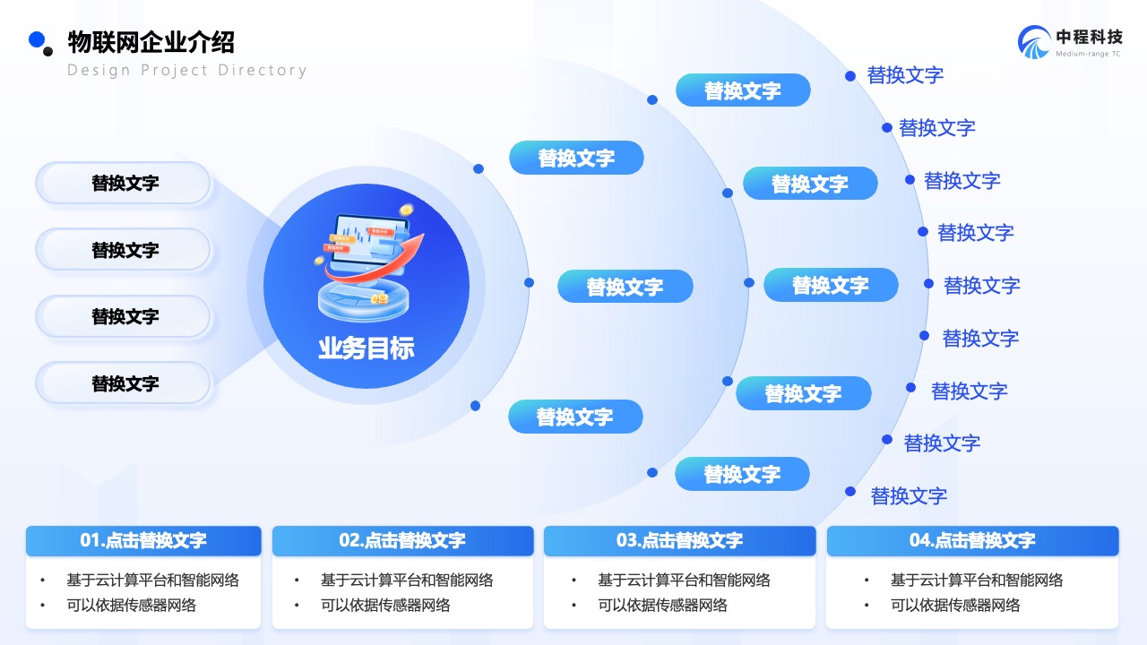 Flower Design PPT架构 PPT模板  企业物联网市场调研报告PPT模板免费下载