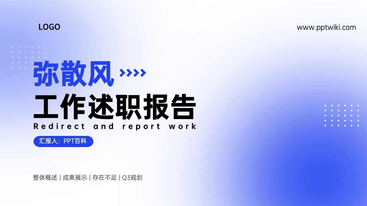 工作汇报弥散光风格PPT模板免费下载