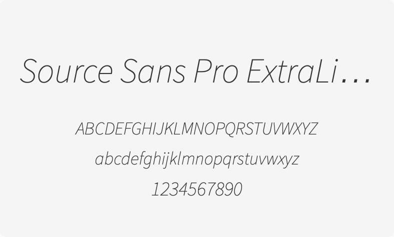 Source Sans Pro ExtraLightIt