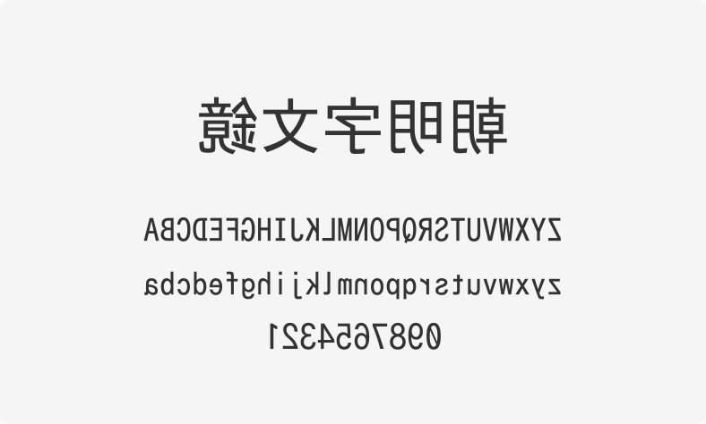 镜文字明朝