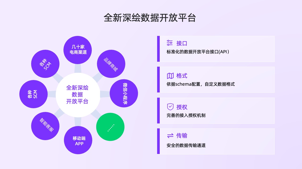 全新深绘数据开放平台逻辑架构PPT模板免费下载