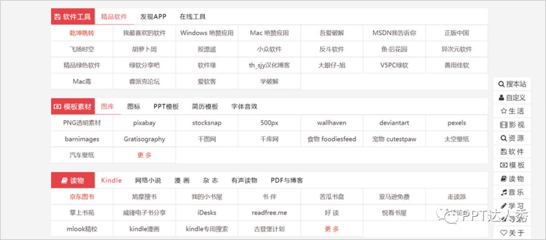 PPT教程  这10个导航网，没想到有1000个网站，学习资源、素材一把抓！