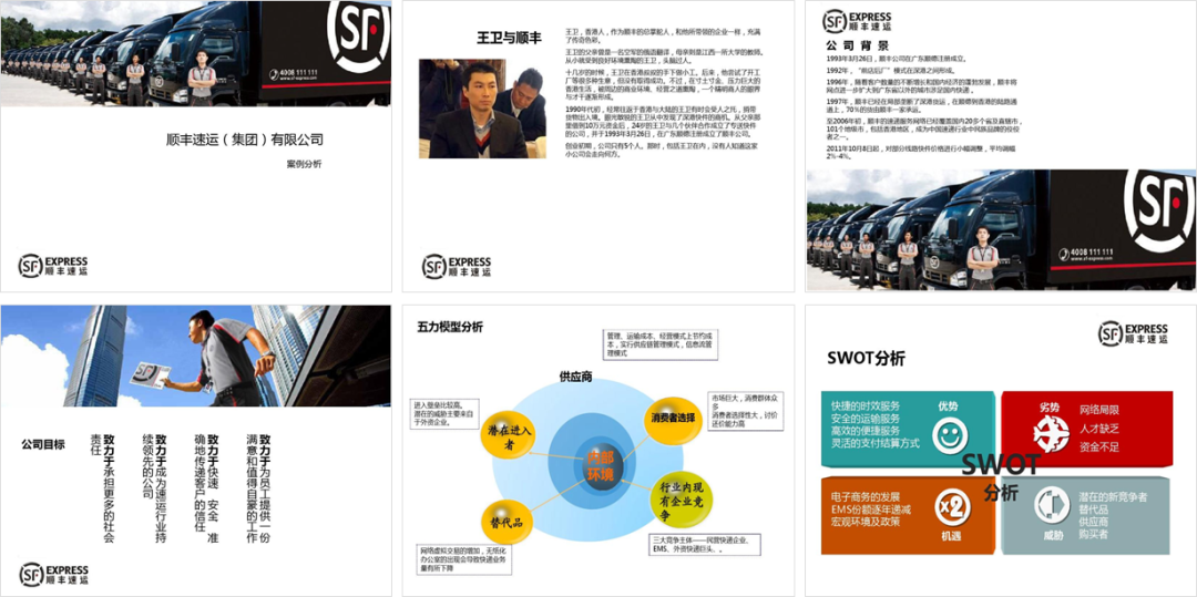 PPT教程  顺丰战略管理案例分析PPT，这样设计才有商务感，被同事赞了一波！