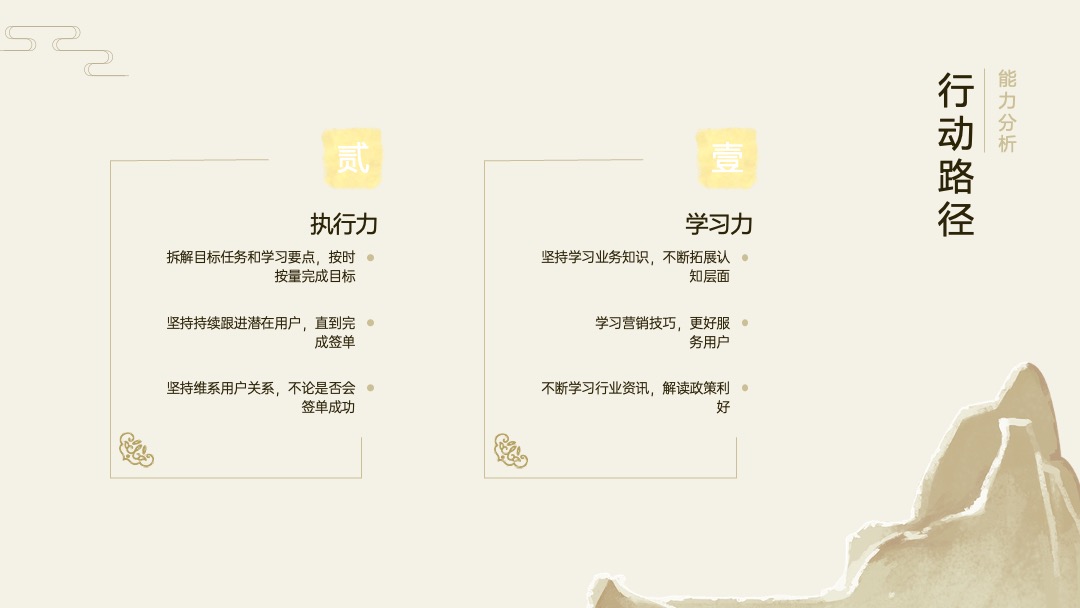 古风淡雅总结竞聘晋升述职PPT模版 PPT模板 古风淡雅总结竞聘晋升述职PPT模版