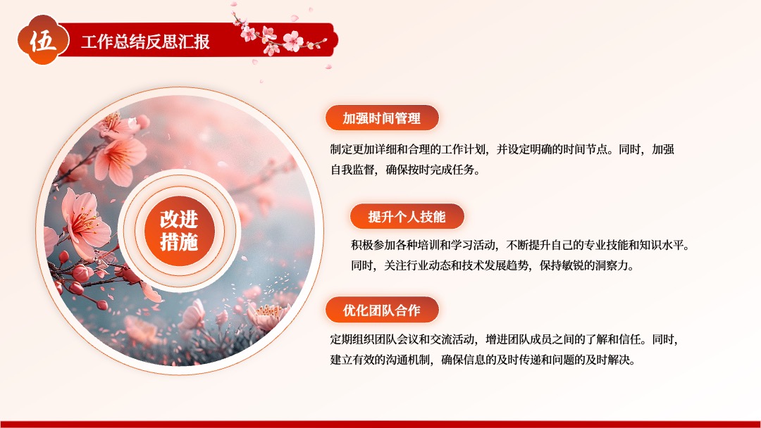 PPT模板  清新唯美春风桃花古风商务汇报