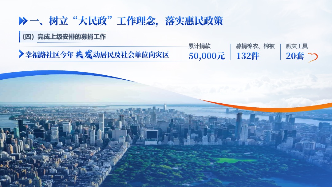 简约蓝橙社区年终总结汇报PPT模板免费下载 PPT模板 简约蓝橙社区年终总结汇报PPT模板免费下载