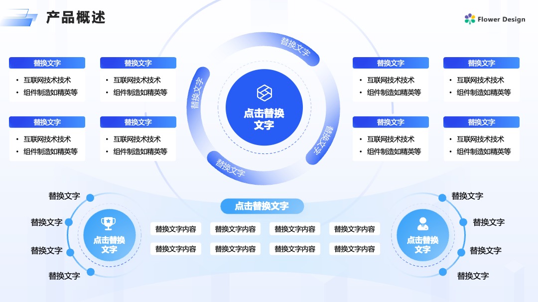 Flower Design PPT架构 PPT模板  科技风互联网产品企划书PPT模板免费下载