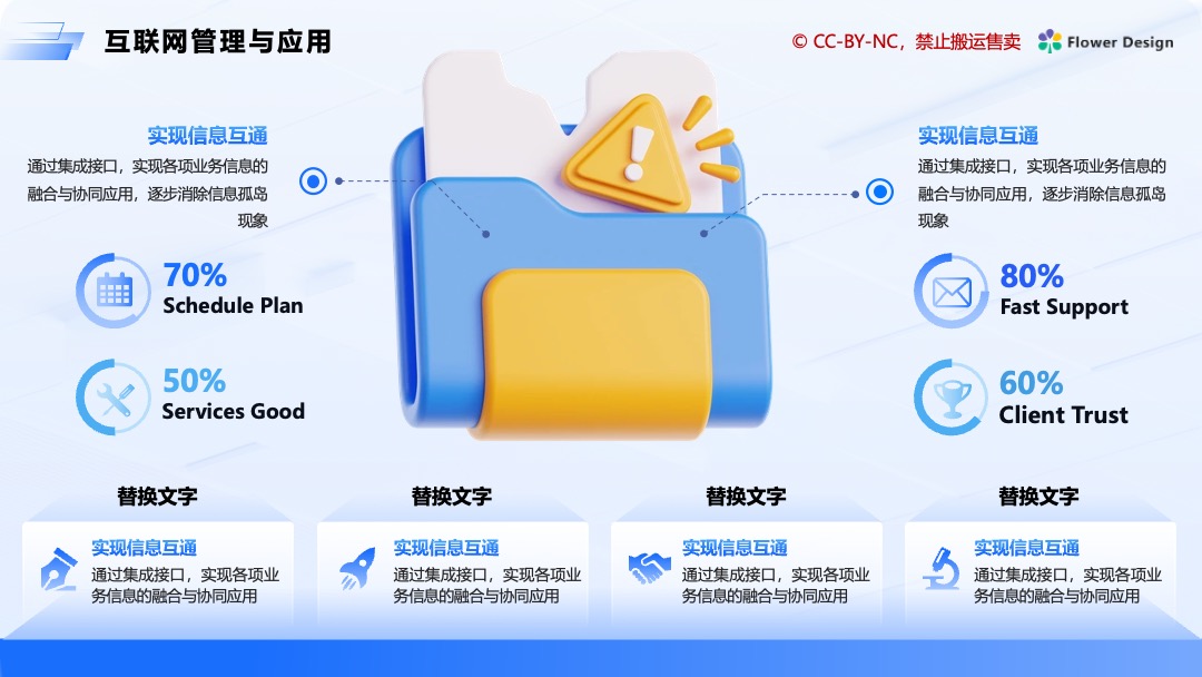 蓝色商务风职场办公通用逻辑架构PPT模板免费下载 Flower Design PPT模板 蓝色商务风职场办公通用逻辑架构PPT模板免费下载