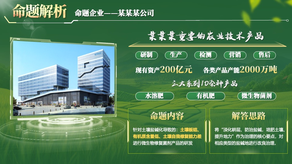 大学生创新大赛农业风格微生物菌剂PPT模板免费下载