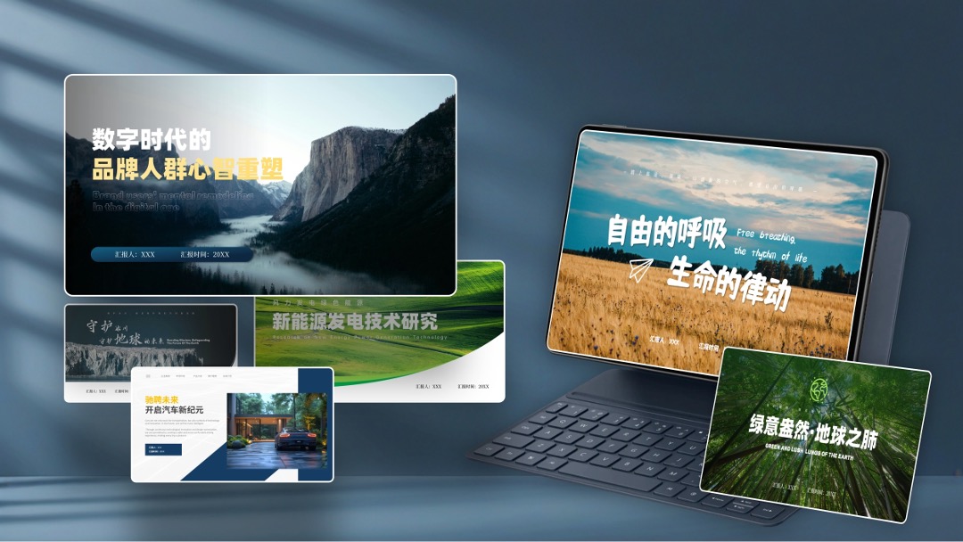 万能通用用途封面页PPT模板免费下载