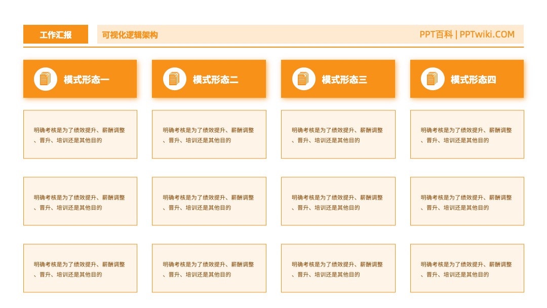 橙色工作汇报产品逻辑架构PPT模板免费下载 PPT架构 PPT模板 橙色工作汇报产品逻辑架构PPT模板免费下载