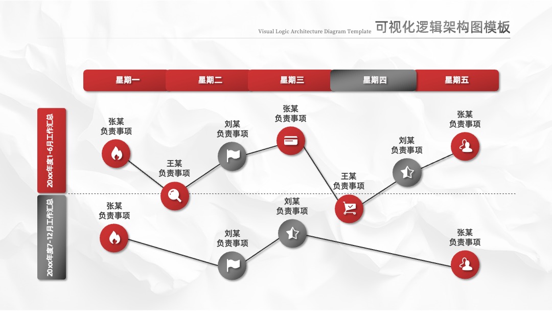 黑红色可视化逻辑架构图模板 PPT架构 PPT模板 黑红色可视化逻辑架构图模板