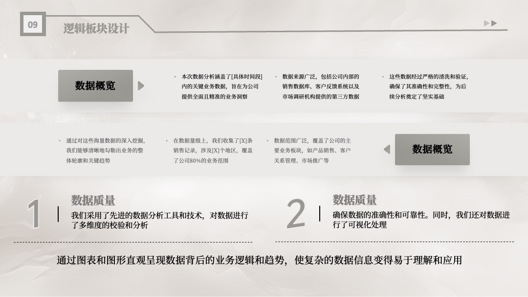 PPT架构 PPT模板  浅色优雅逻辑板块设计PPT模板免费下载