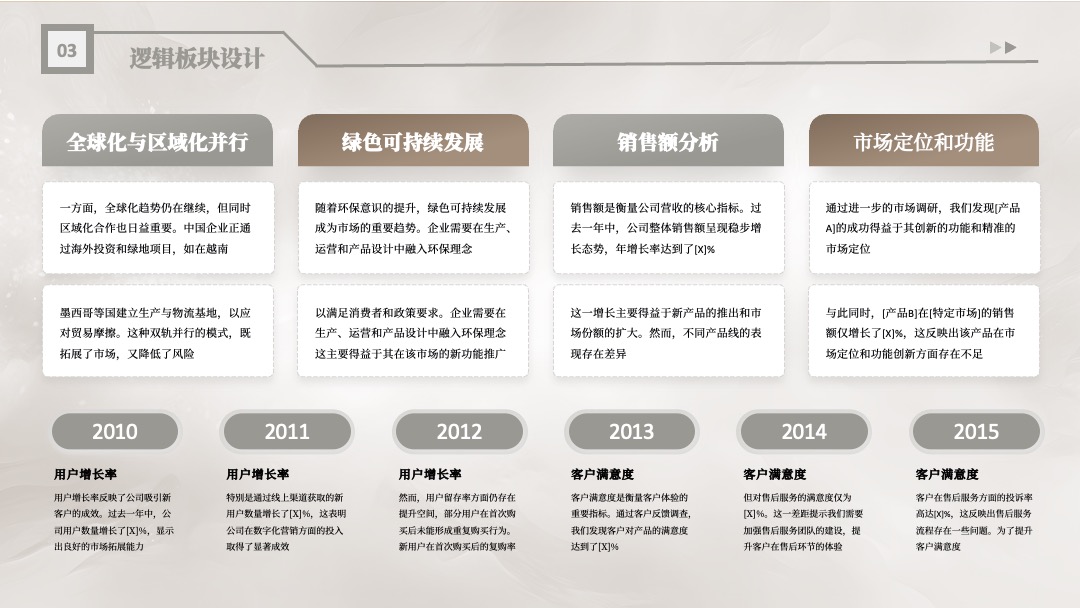 PPT架构 PPT模板  浅色优雅逻辑板块设计PPT模板免费下载