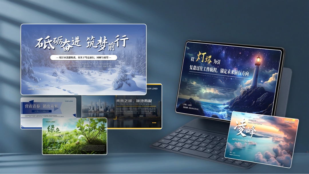 多版式创意封面设计PPT模板免费下载