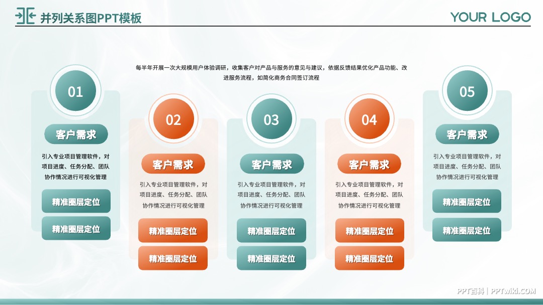 橙绿配色并列关系图文排版PPT模板免费下载 PPT模板 橙绿配色并列关系图文排版PPT模板免费下载
