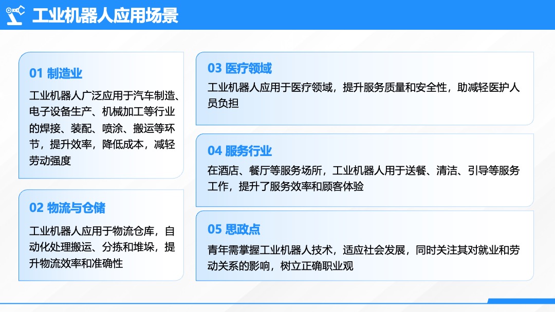 PPT模板  工业机器人系统集成准备工业机器人认知PPT模板免费下载