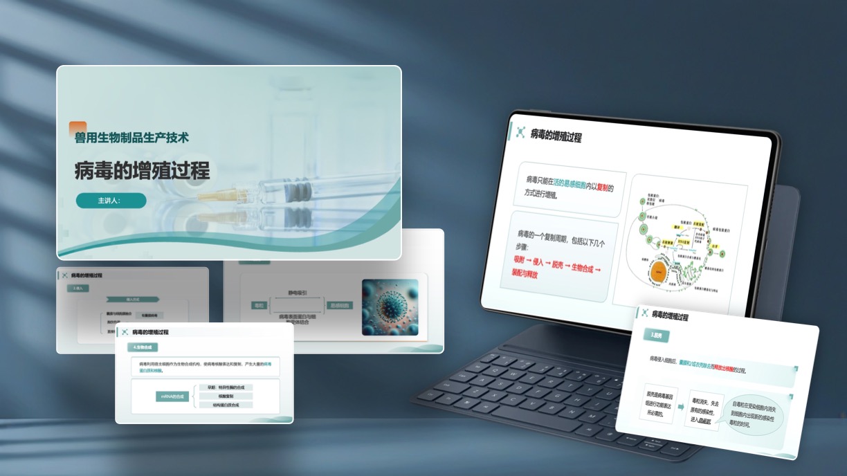兽用生物制品生产技术病毒的增殖过程PPT模板免费下载