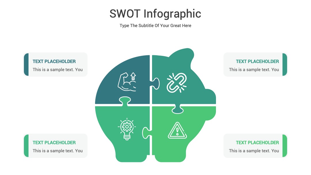 战略规划存钱罐SWOT模型PPT模板免费下载