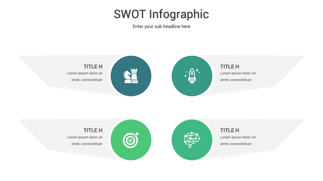企业管理双列SWOT图表PPT模板免费下载
