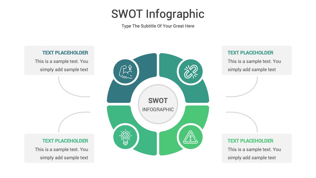 项目管理环形SWOT图表PPT模板免费下载