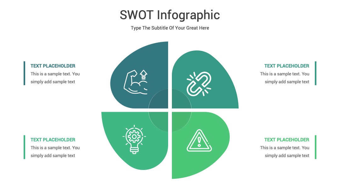 战略研讨花瓣形SWOT图表PPT模板免费下载